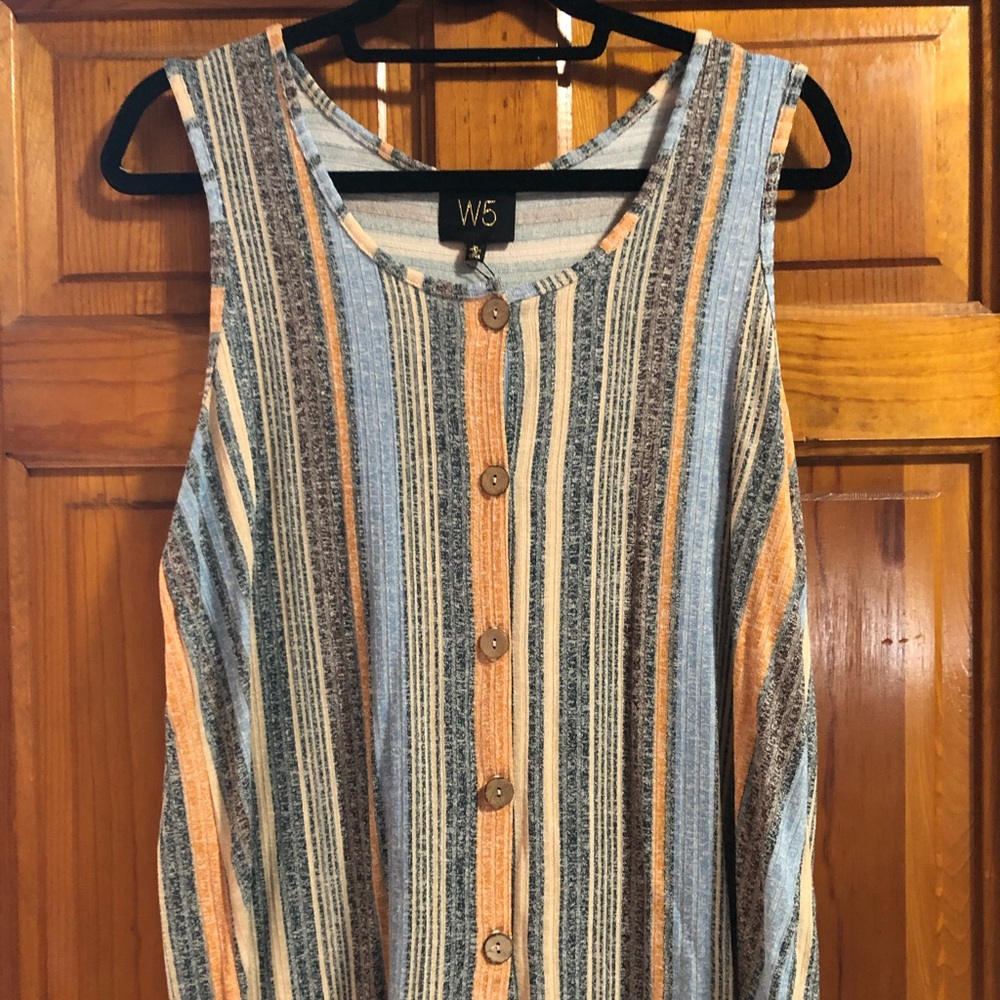 NWT — W5 stripped button down tank top